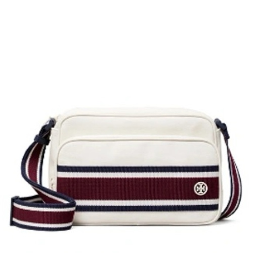 TORY BURCH CANVAS STRIPE CARGO CROSS-BODY